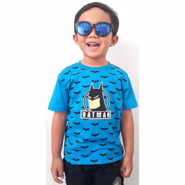 Kaos anak laki - laki motif karakter superhero BATMAN 2- 9 tahun