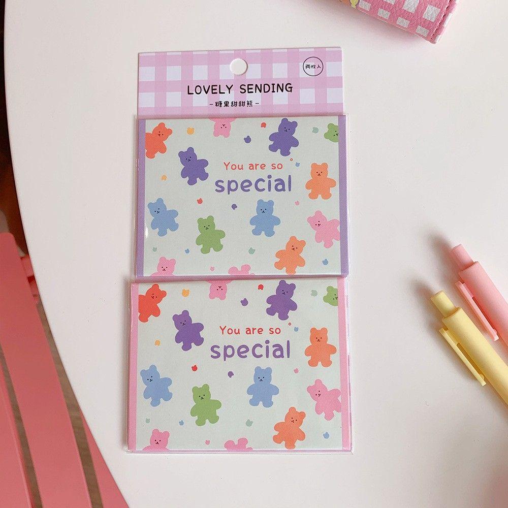 LANFY Kartu Amplop Cute Kawaii Letter Berkah Wishes Festival Card