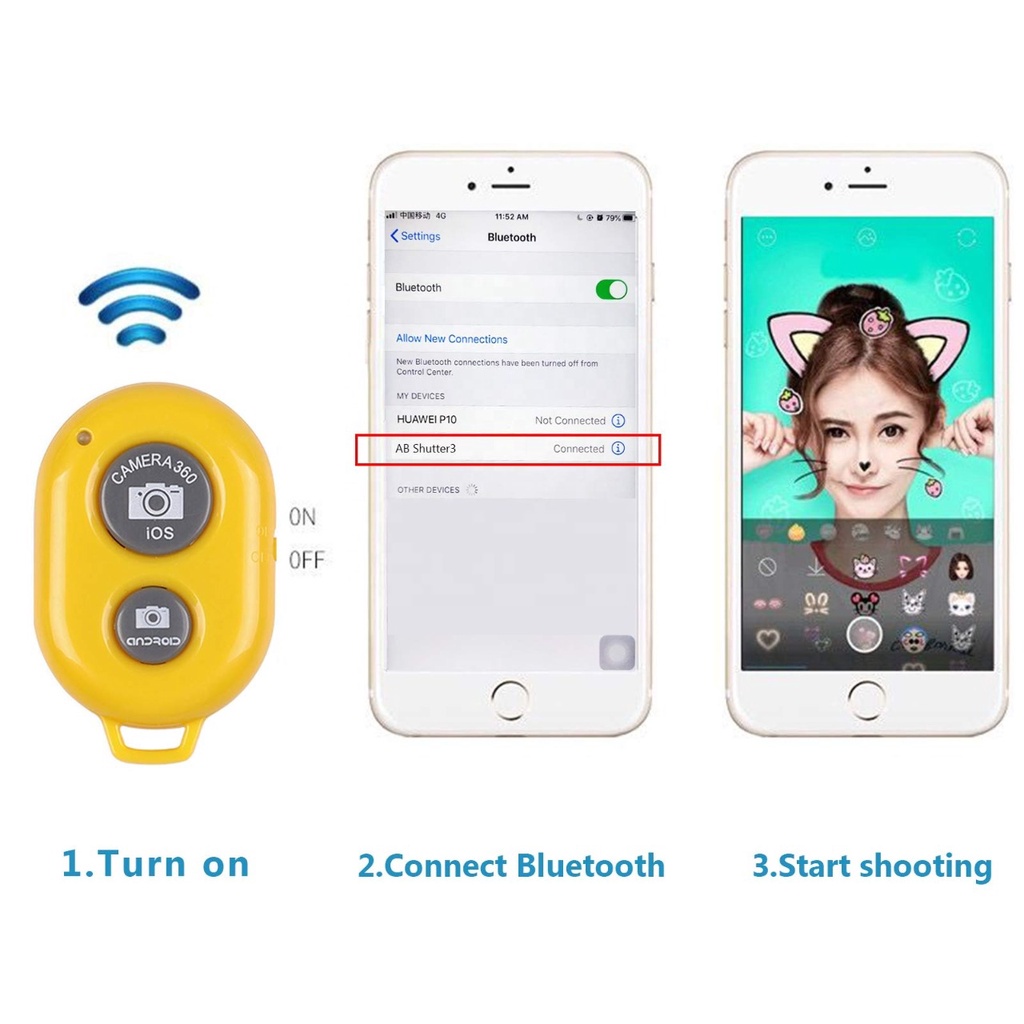 AVVET Smartfish Selfie Camera Remote Control Bluetooth Wireless Untuk Android IOS