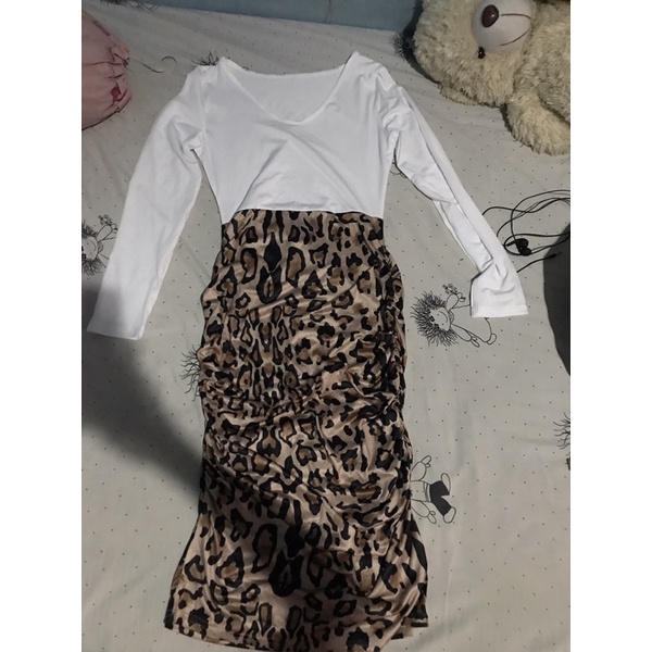 dress wanita model tutul macan