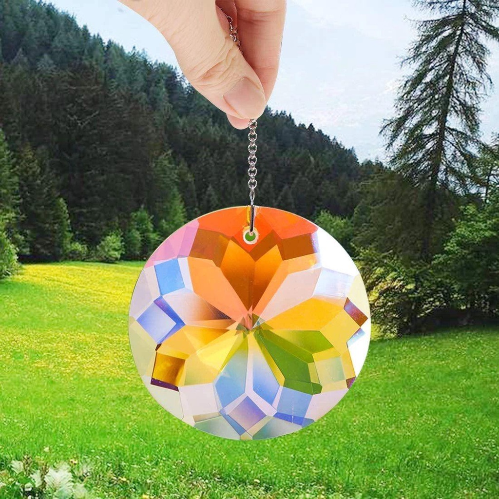 Populer Suncatcher Stained Window Bahan Metal Hiasan Jendela Dekorasi Gantung Liontin Gantung Kristal