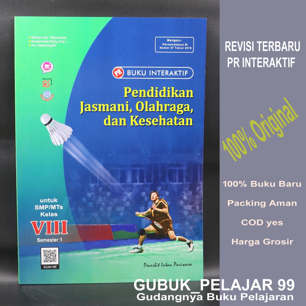 PR INTERAKTIF PJOK Kelas 8 Semester 1 SMP/Mts Intan Pariwara Edisi HVS 2021-2022