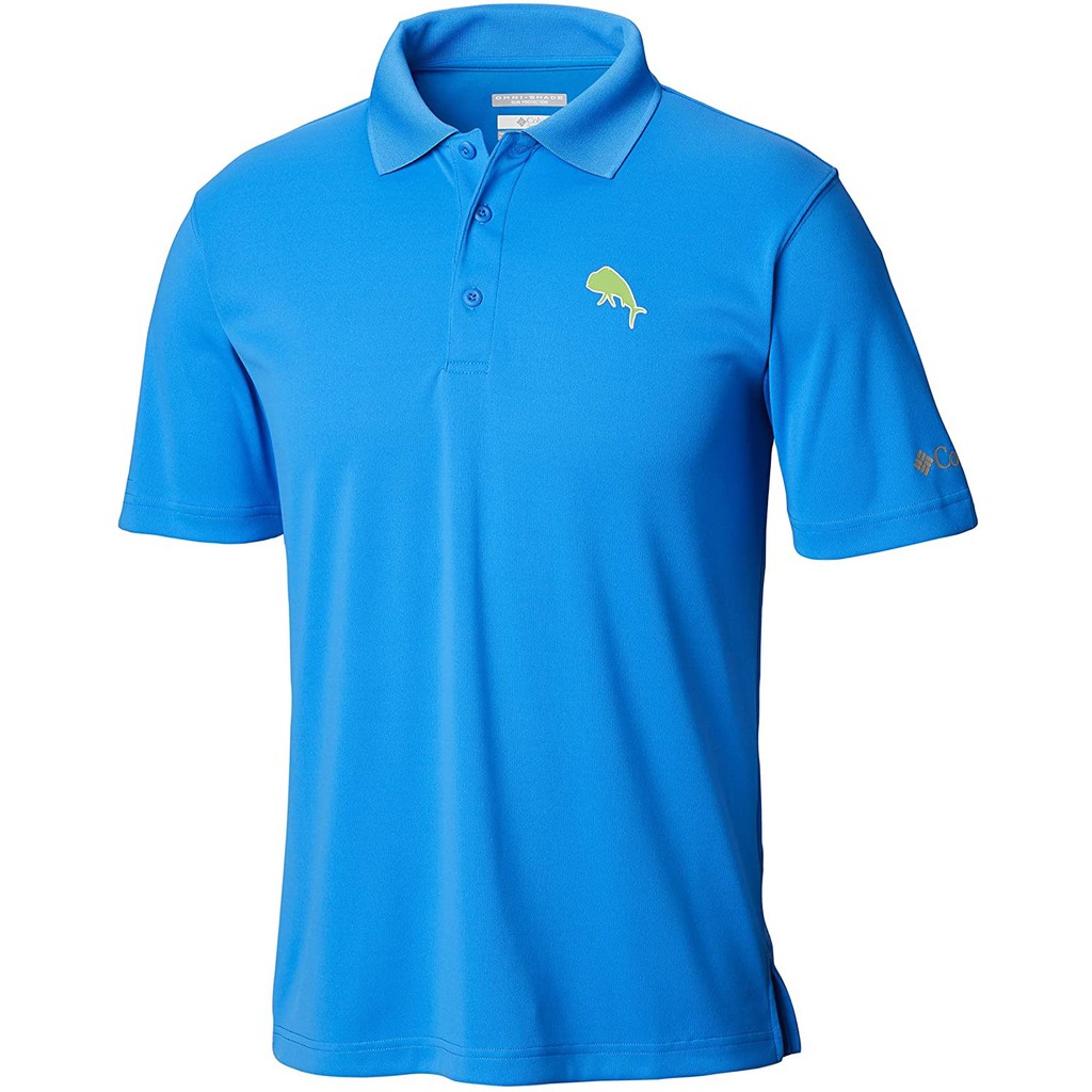 Columbia Men's PFG Fish Series™ Polo Shirt Hyper Blue/Dorado