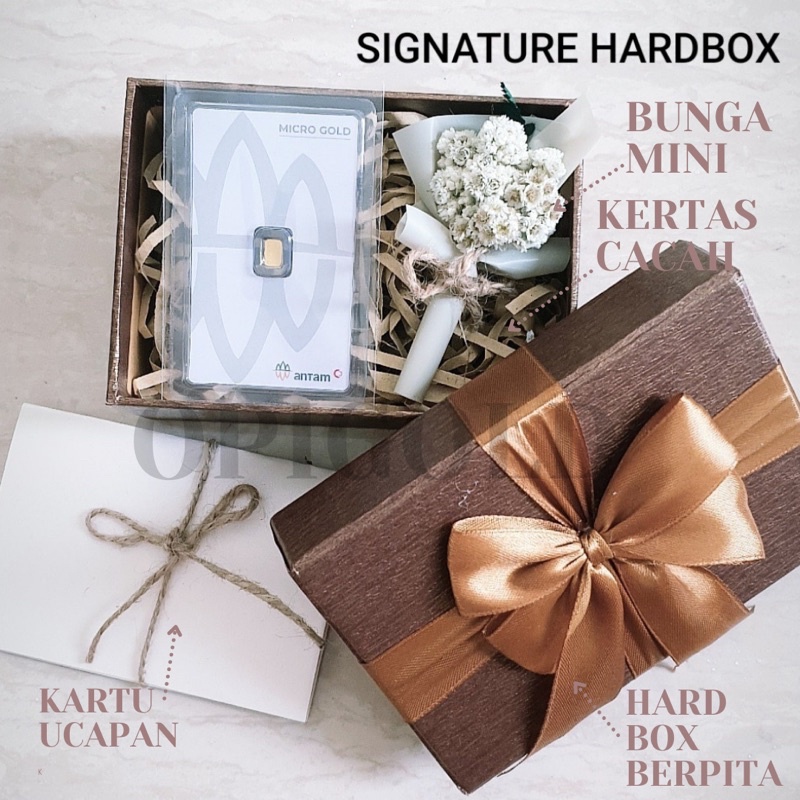 KOTAK KADO SIGNATURE hard box berpita kotak hadiah box kado logam mulia