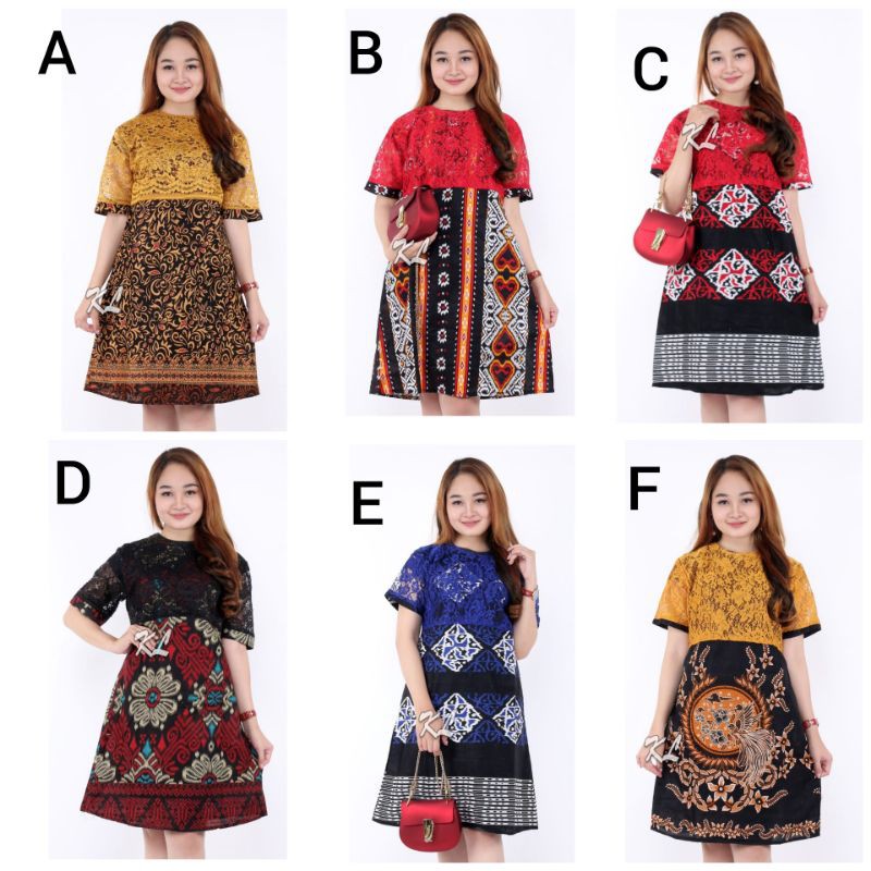 DRESS BATIK WANITA // BAJU WANITA BROKAT