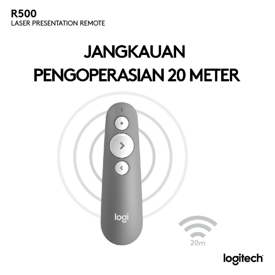 Logitech R500s / R-500s Remote Presenter Wireless Laser Merah