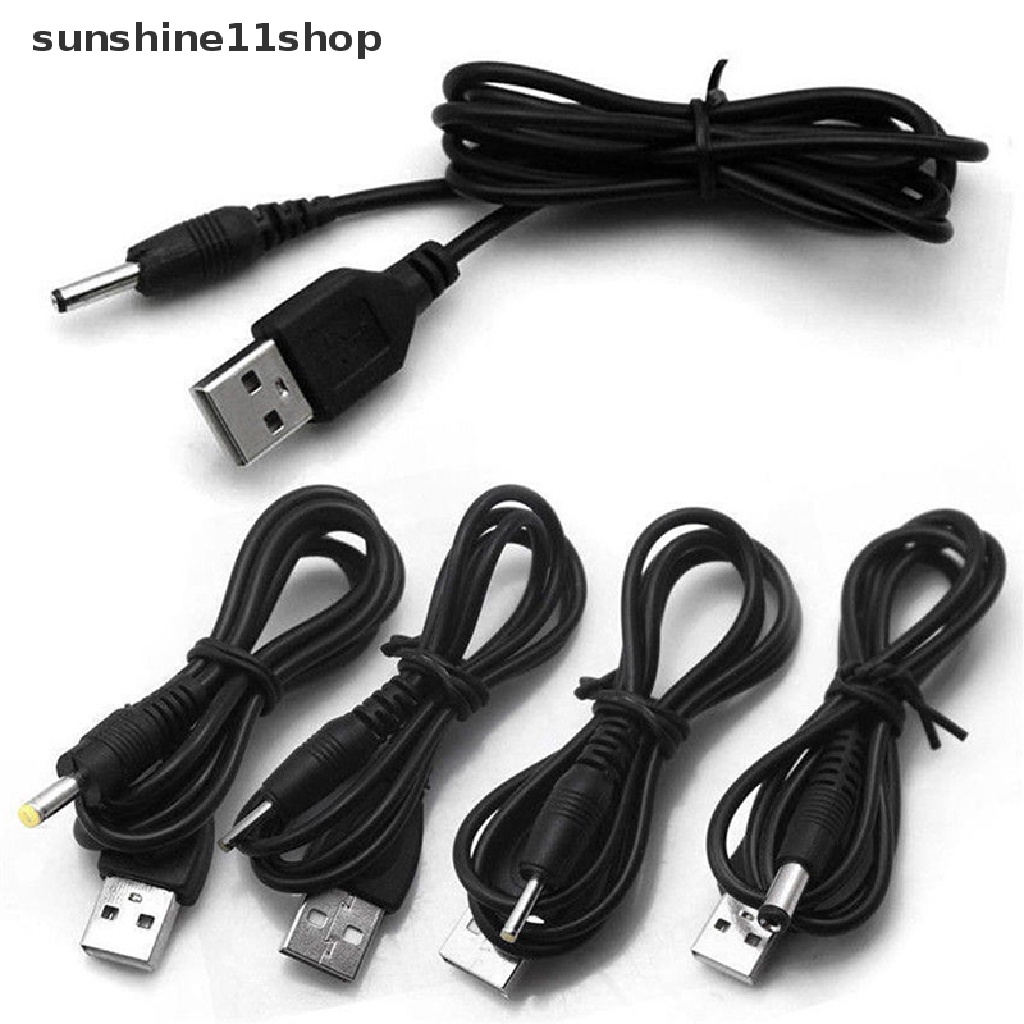 Sho Kabel Konektor Power USB Port Ke 2.5 3.5 4.0 5.5mm 5V DC Warna Hitam