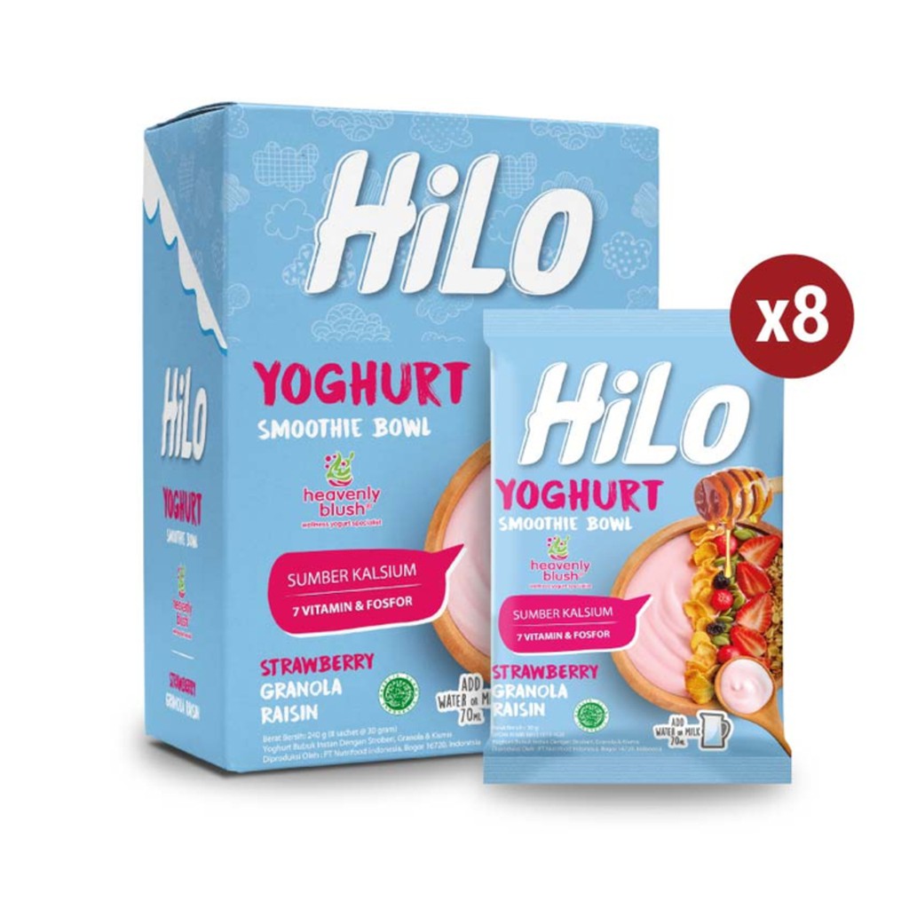 Jual HILO Yoghurt Smoothie Bowl Strawberry (8 sachet) Shopee Indonesia