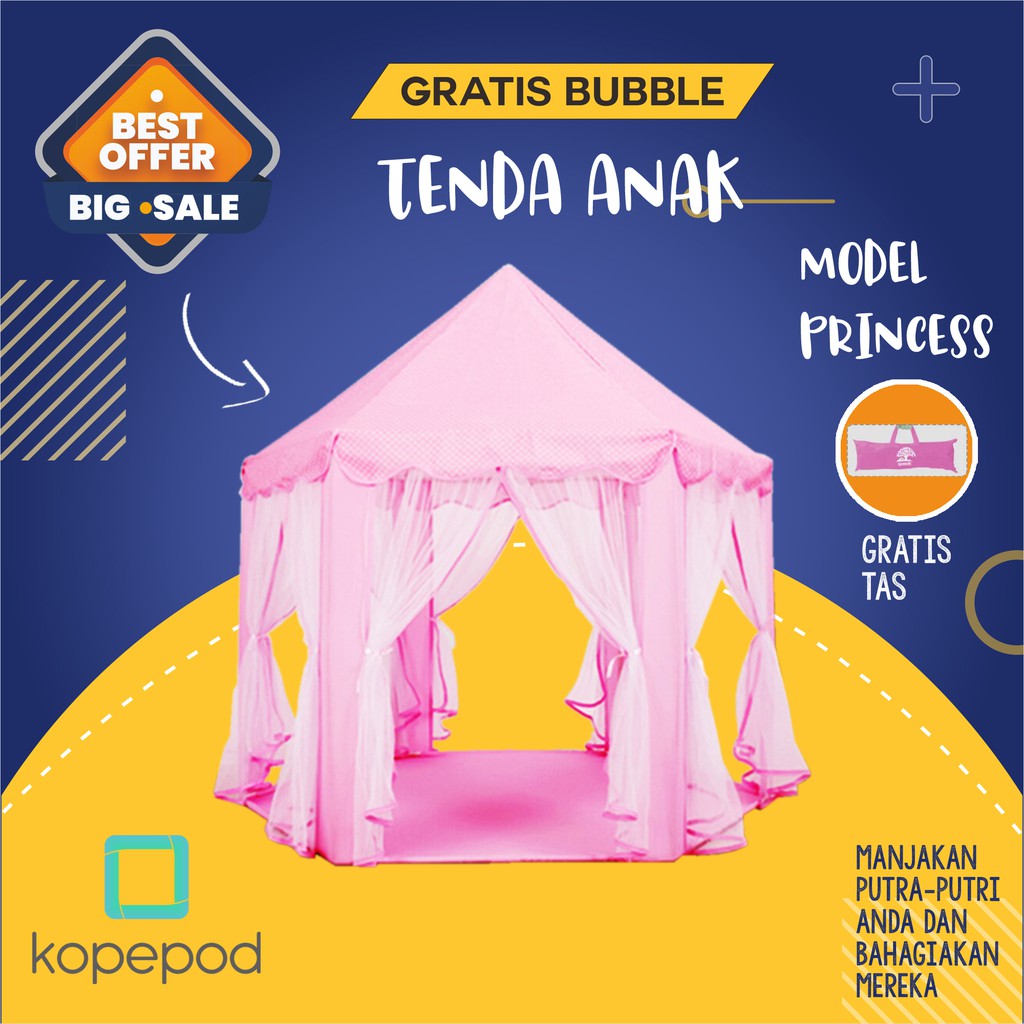 TENDA Anak Tenda Mainan Anak Rumah Castle Jumbo Outdoor Indoor Tent Portable Kopepod