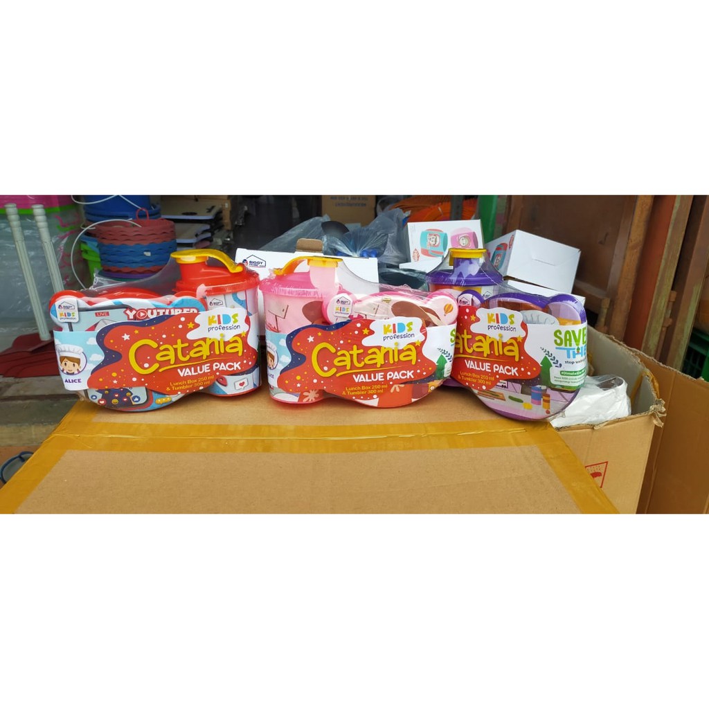 Tempat Makan Anak Biggy Catania / Lunch Box Catania Set Botol Minum