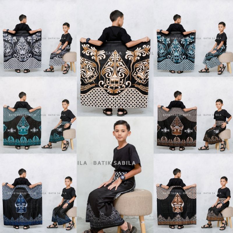 SARUNG BATIK PEKALONGAN|SARUNG SANTRI|SARUNG ORIGINAL| SARUNG KATUN ANAK SD/SMP MOTIF WAYANG KAWUNG,
