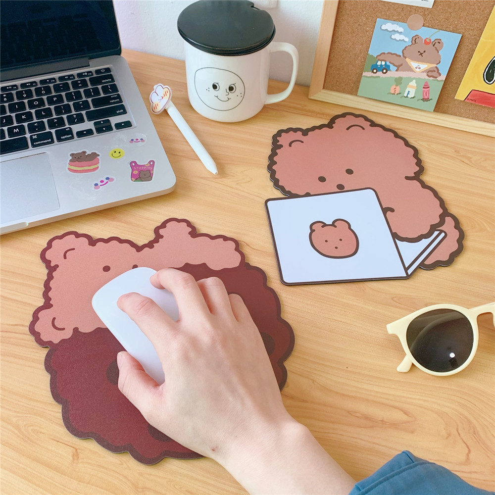 【TERSEDIA &amp; COD】Mouse Pads Komputer berbentuk Beruang yang lucu