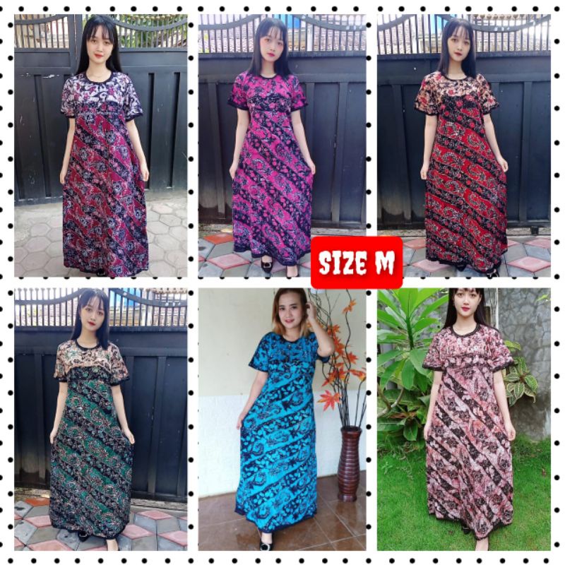 (gamis lengan pndek)daster lengan pendek bawah panjang batik Tuban