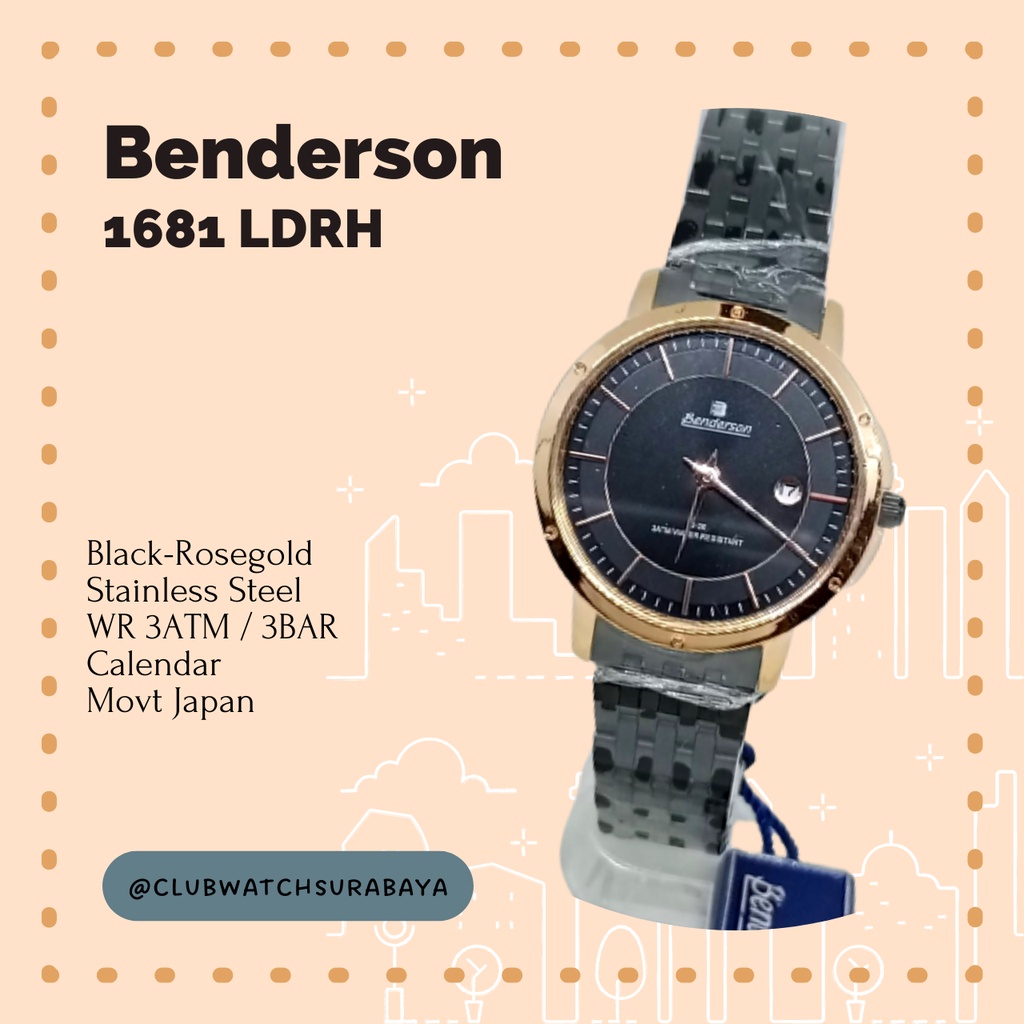 Jam Tangan Wanita Benderson / Benderson Jam Tangan Wanita Analog Type AW 1681 LDRH