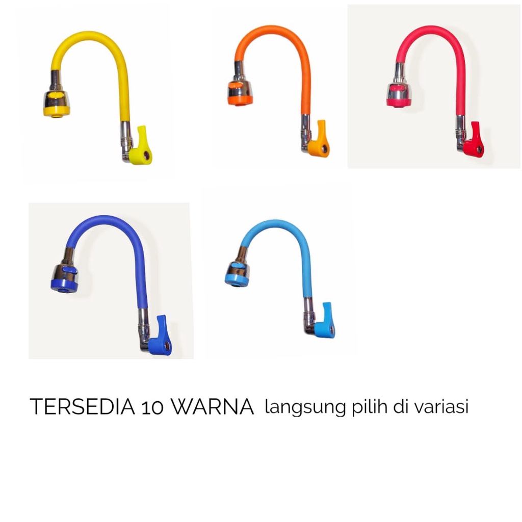 JAYASUKSESSANITARY - Kran Angsa Fleksibel - 1/2 Inch - High Quality Fleksibel Warna Warni Handle Warna