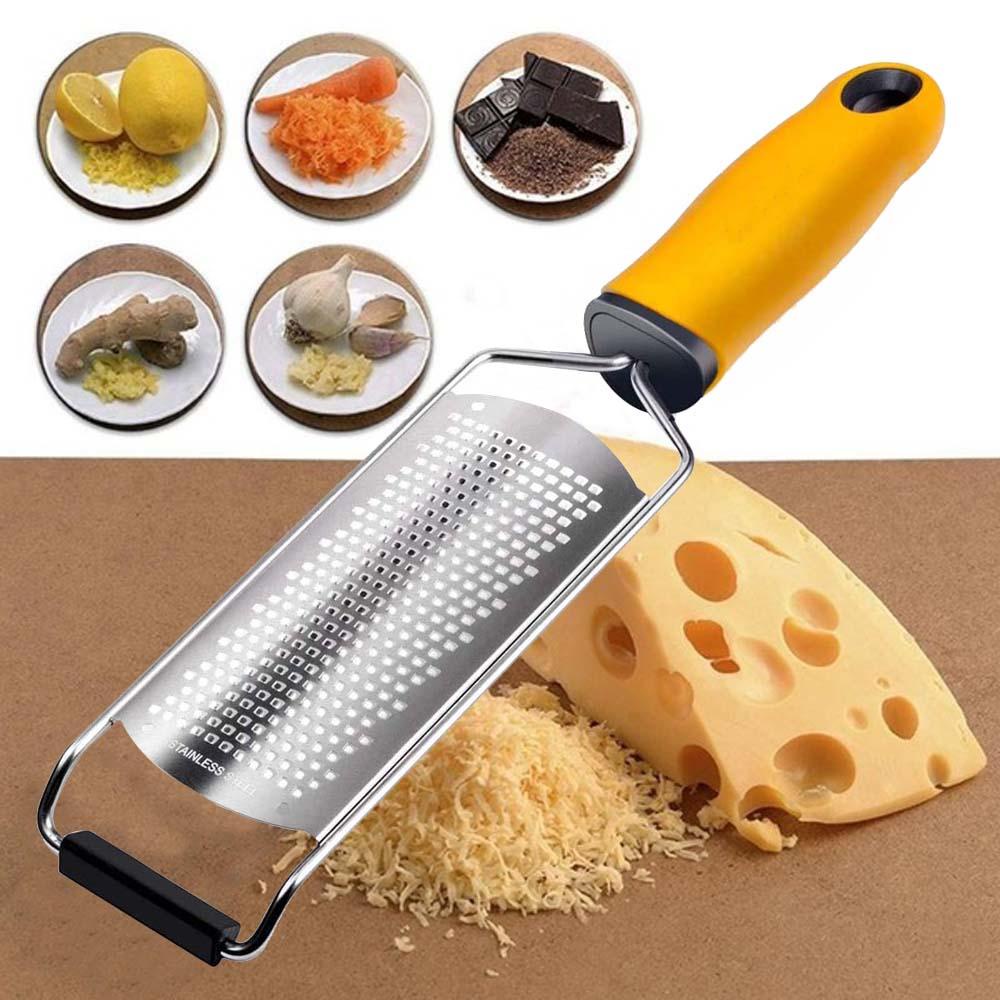 [Elegan] Parutan Keju Jeruk Kacang Serbaguna Stainless Steel Gagang TPR Lembut Jahe Butter Slicer