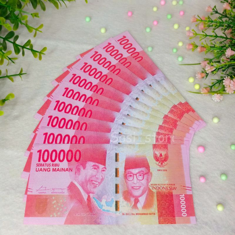 50 LEMBAR grosir UANG MAINAN MIRIP ASLI, UANG MAHAR-100k