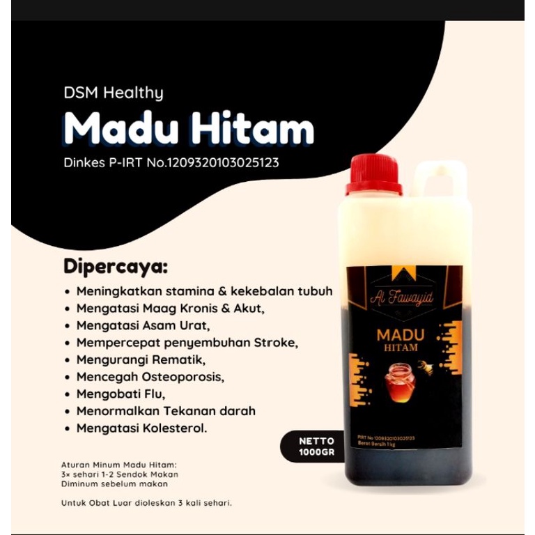 

Madu Hitam-DSM Madu Hitam Al-Fawayid 1000 gr Madu