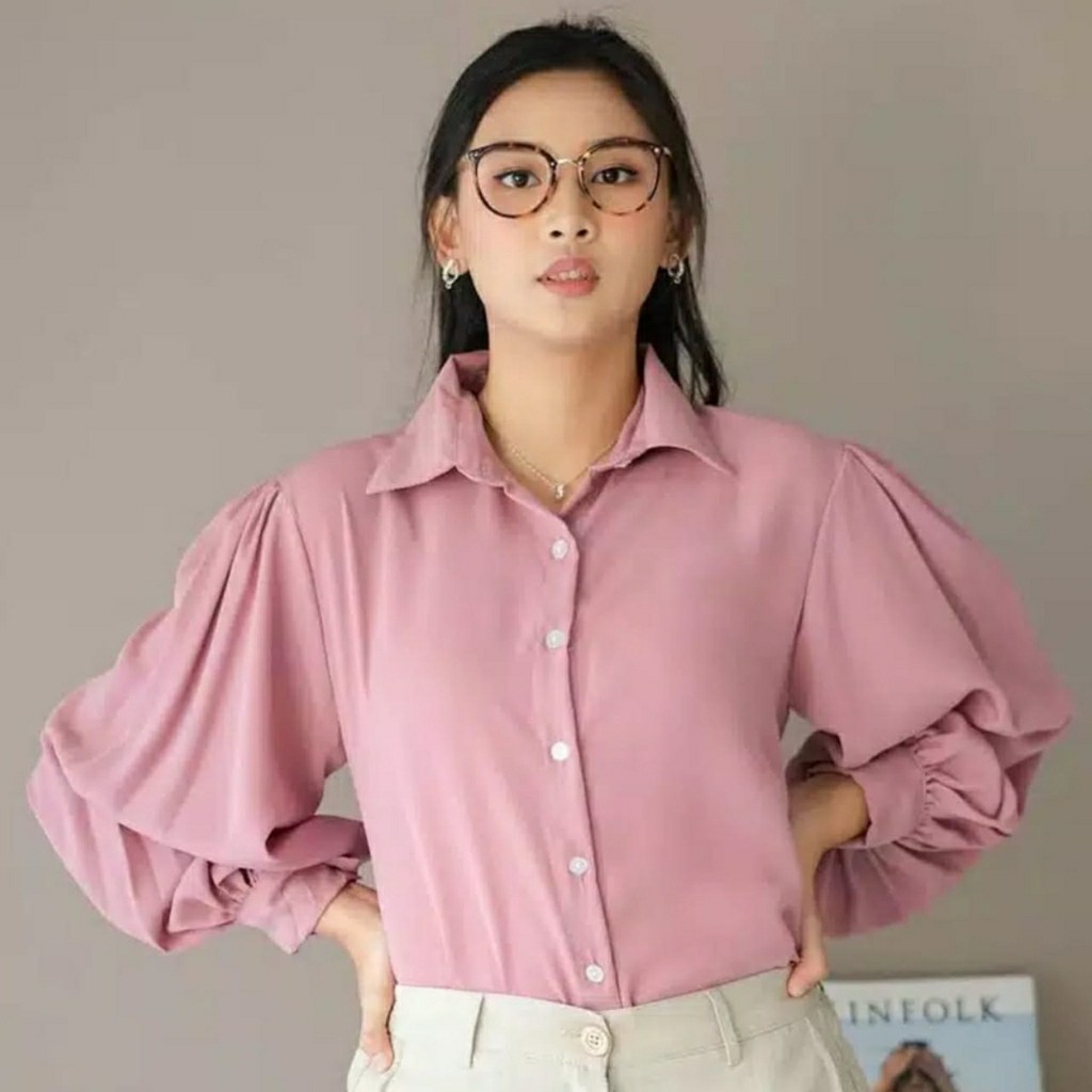 Audry Basic Top l Atasan Blouse Polos Fashion Wanita Pakaian Muslim Pakaian Wanita