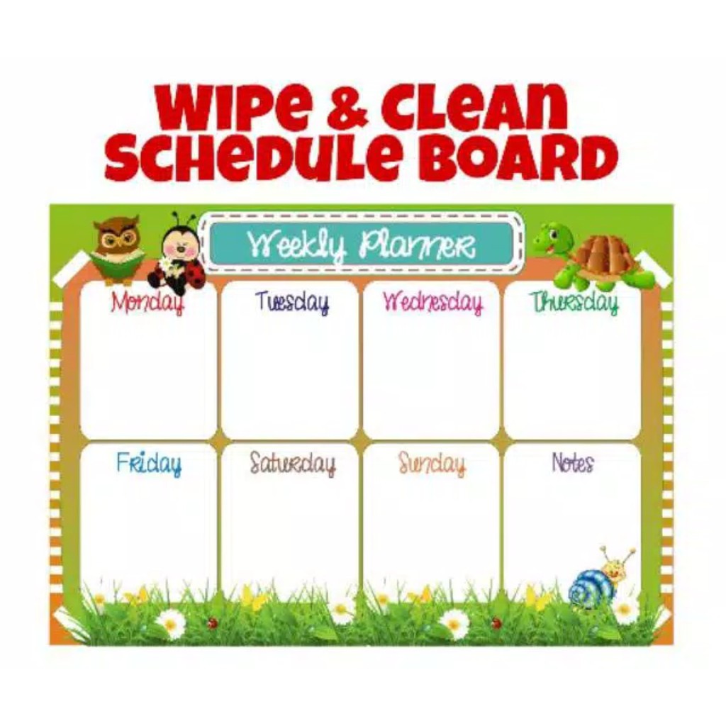 

Weekly Planner/Schedule Board/Wipe&Clean/PapanJadwal