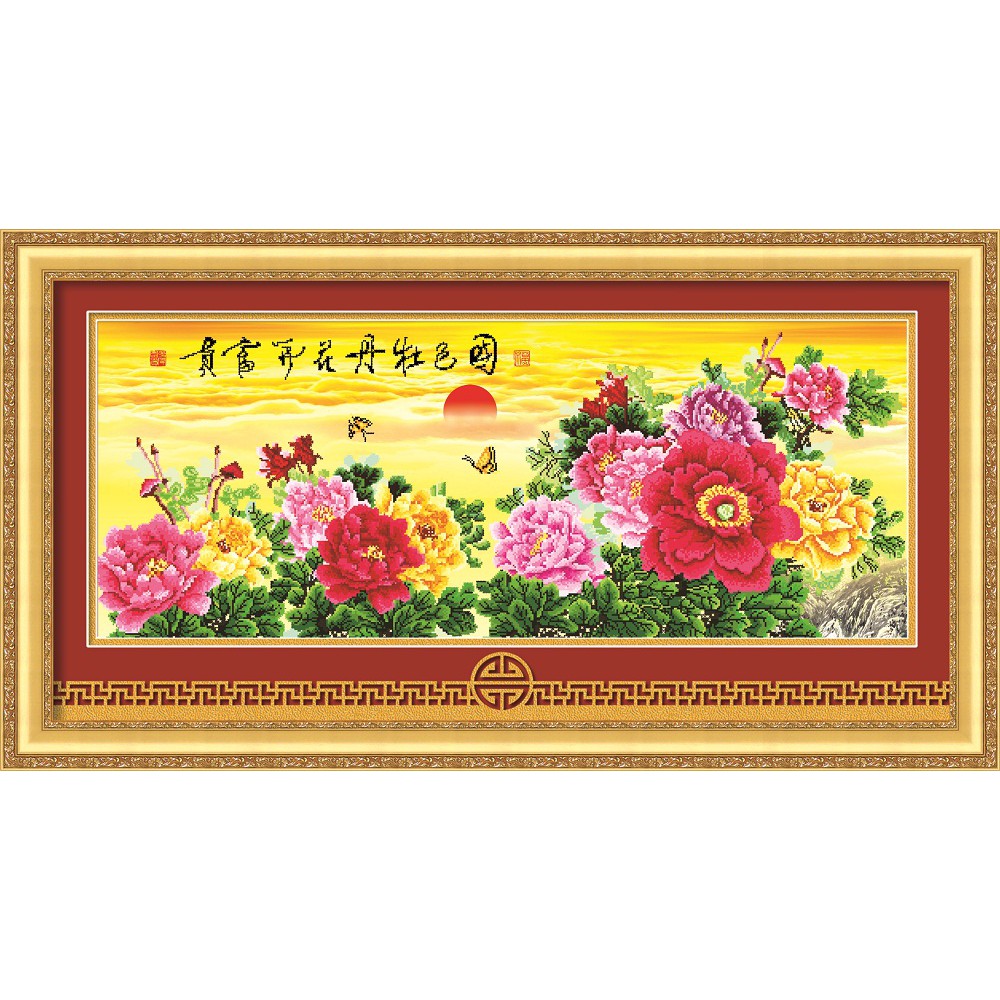 Paket DIY Craft Diamond Painting Y6137 Bunga Flower Peony Peoni