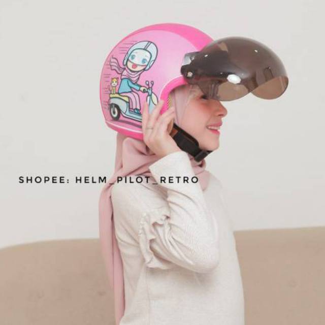 Helm Bogo Anak Cowok Cewek Kaca datar