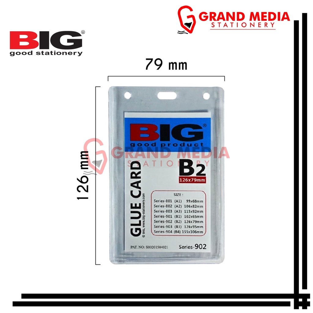 

[GRAND MEDIA] GLUE CARD / ID CARD MIKA / NAME TAG MIKA BIG B2 126MM x 79MM / 1PACK (20PCS)