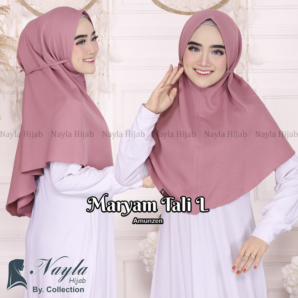 BERGO MARYAM TALI HIJAB BERGO MARYAM TALI AMUNZEN CREPE L JILBAB KHIMAR TALI L NAYLA HIJA'B