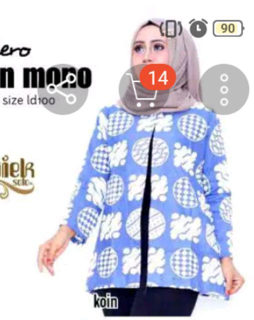 Bolero Batik Lawasan Mono Blue Series Shibori Katun Outerwear Wanita