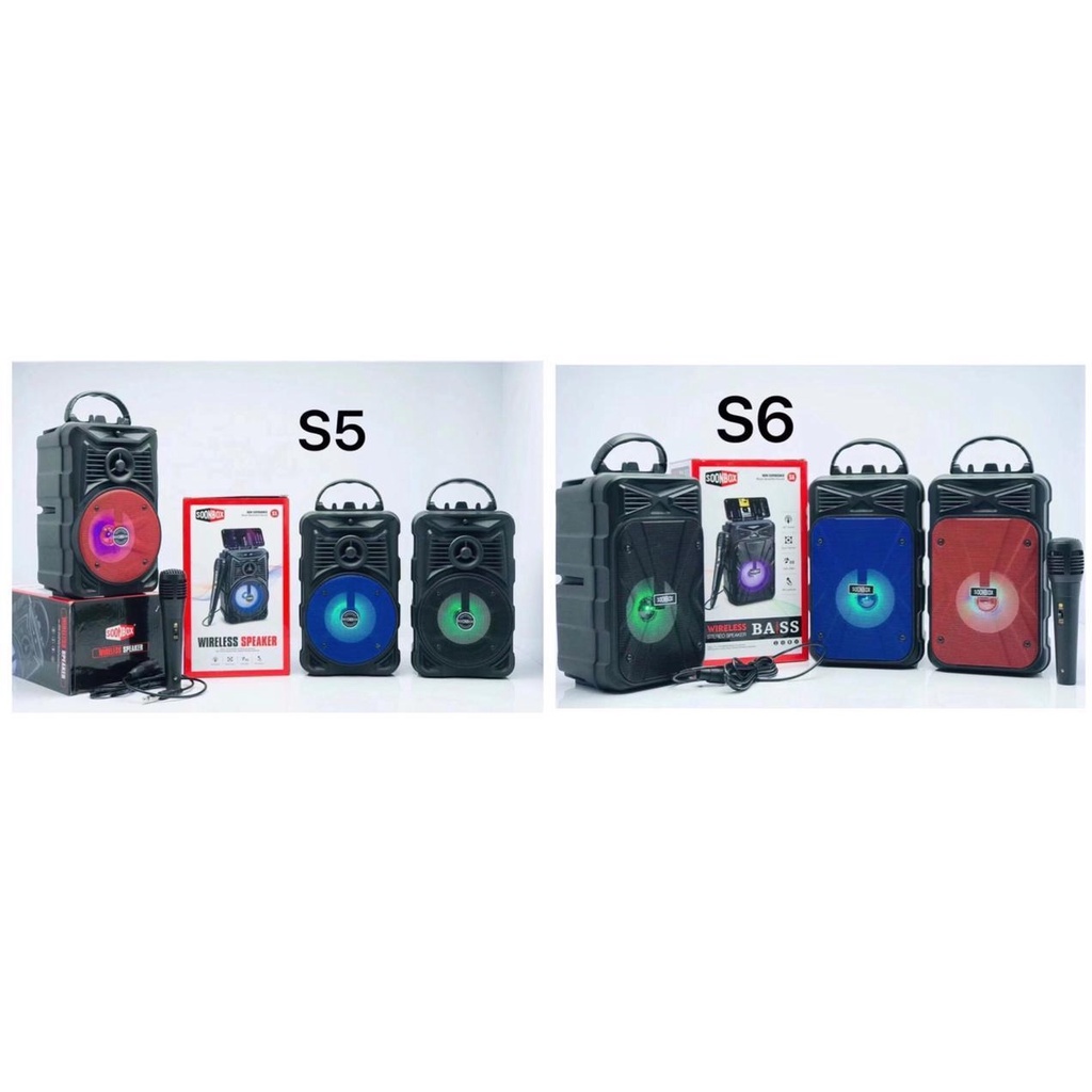 SPEAKER SOONBOX S5 S6 S7 + MIC KARAOKE BLUETOOTH 25CM WIRELESS SPEAKER PORTABLE SPEAKER MUSIC BOX BLUETOOTH