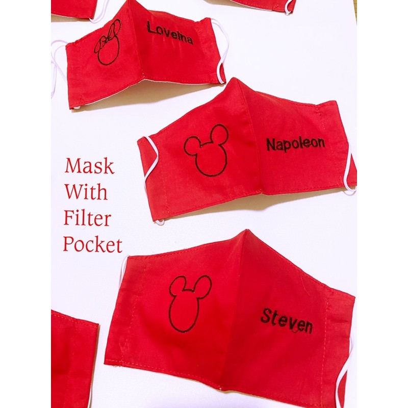 Fawn’G Handmade - Masker BORDIR Nama karakter MICKEY MINNIE