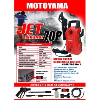 Mesin Steam MOTOYAMA Jet Cleaner Listrik Cocok Untuk Mencuci Kendaraan Anda - Original Mesin