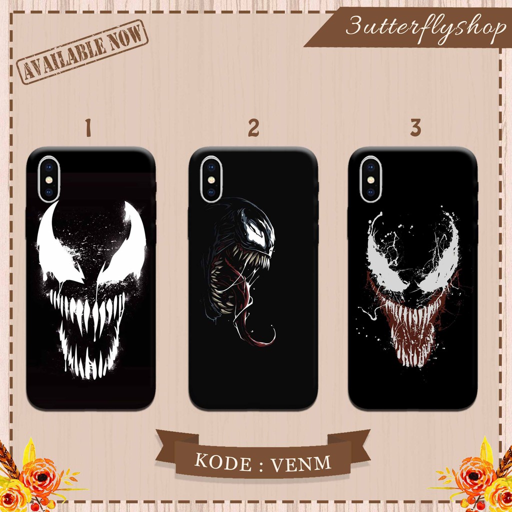 Black Venom casing case HP xiaomi samsung iphone oppo vivo