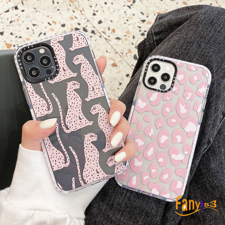 【Ready Stock】Graffiti Pink Leopard Casing iPhone 12 Mini 12 11 Pro Max SE 2020 Xs Max XR 6s 8 7 Plus Phone Case Casetify Shockproof Transparent Soft TPU Back Cover-2