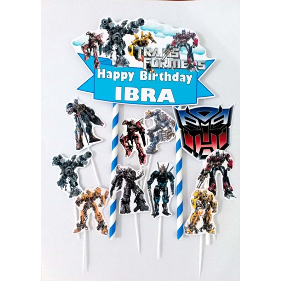 Jual TOPPER CAKE - HIASAN KUE ULANG TAHUN GAMBAR TRANSFORMERS - TRANS