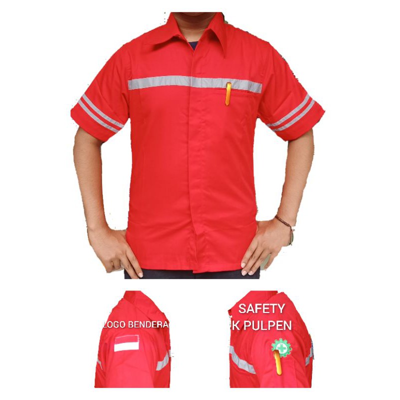 Baju safety murah seragam kerja kemeja kantor atasnya Wearpack seragam komunitas comunity Werpack