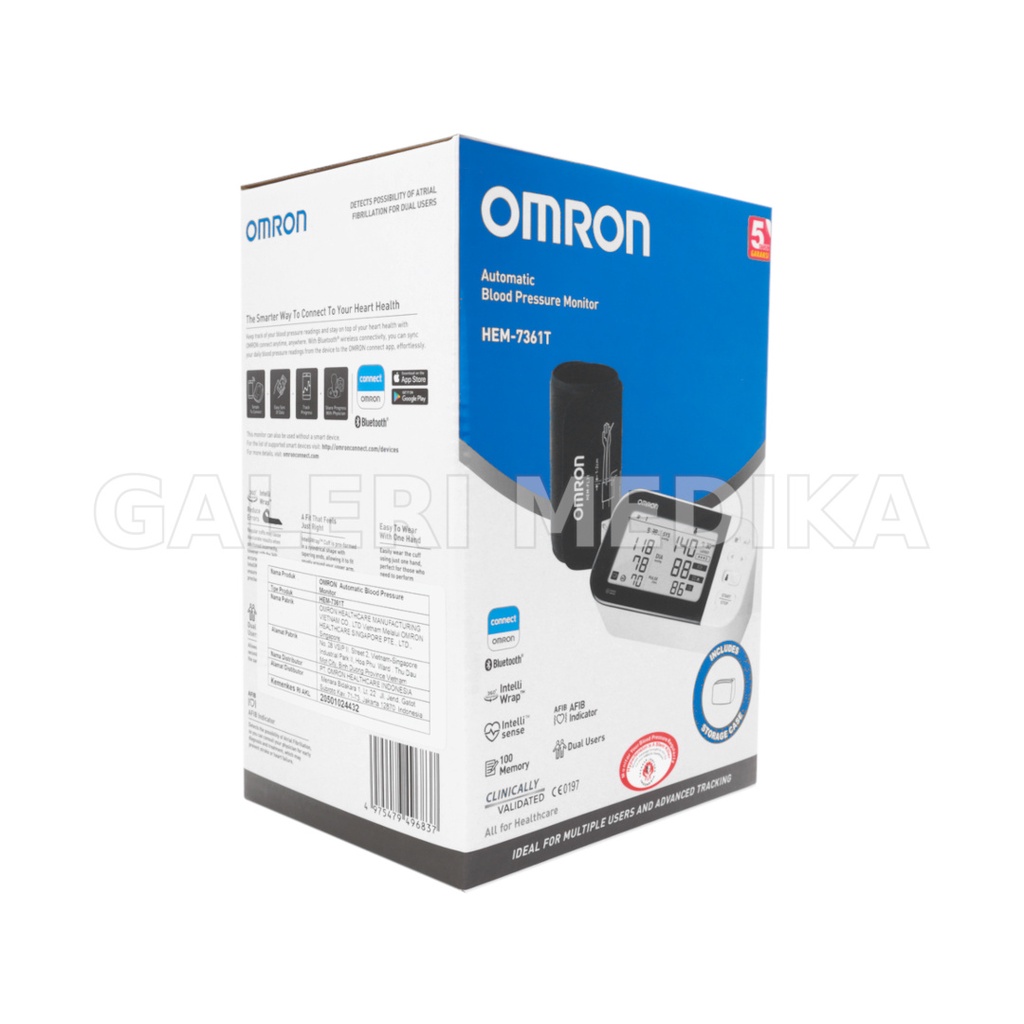 Tensimeter Digital Omron HEM-7361T / HEM 7361 T + Adaptor - Tensimeter dengan Koneksi Bluetooth