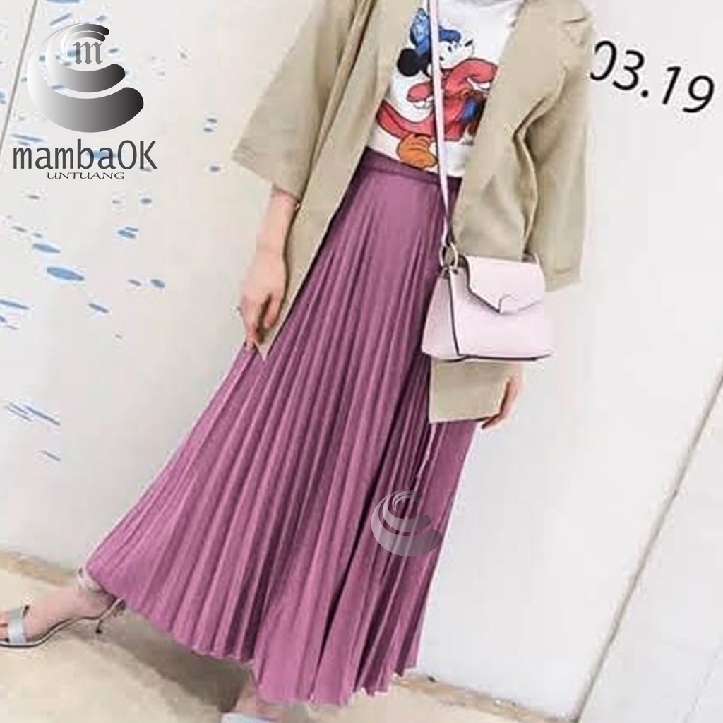 ROK PLISKET  / ROK KERJA plisket / ROK MUSLIMAH  PANJANG WANITA