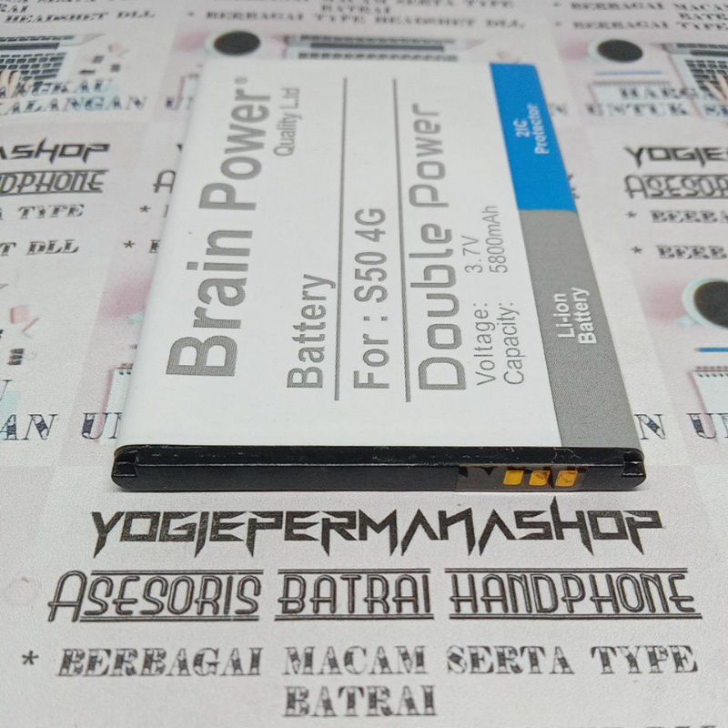 BATRE BATREI BATERAI ADVAN S50G S50 G S 50G S 50 G 4G BRAIN DOUBLE POWER (5800 mAh) 2IC PROTECTOR