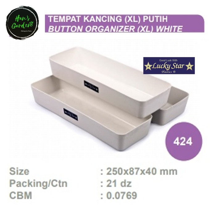 Tempat kancing 18 pcs mangkok tempat komponen kancing lucky star XL 424PLS