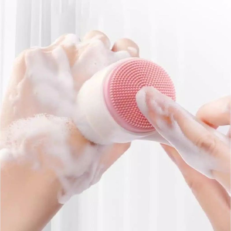 ZILLO Sikat Pembersih Wajah Facial Brush 2 Sisi Alat Pencuci Muka Dengan Bulu Lembut Nyaman Dipakai