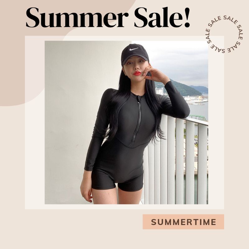 Baju Renang Diving Lengan Panjang Wanita Women One piece