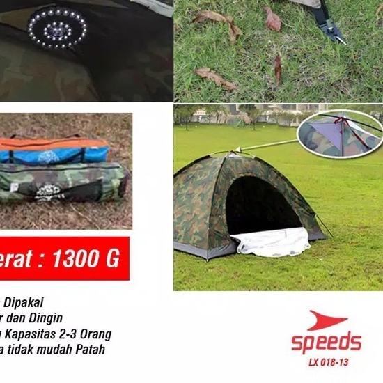 ← Tenda Camping Hiking outdoor kapasitas (2 orang) otomatis speeds LX018-13 ARMY LORENG ✿