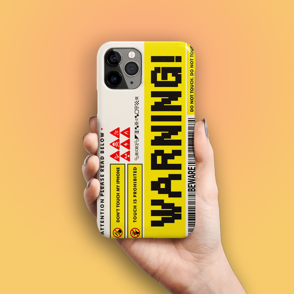 Casing iPhone Casetify Warning Design mirip Casetify Soft