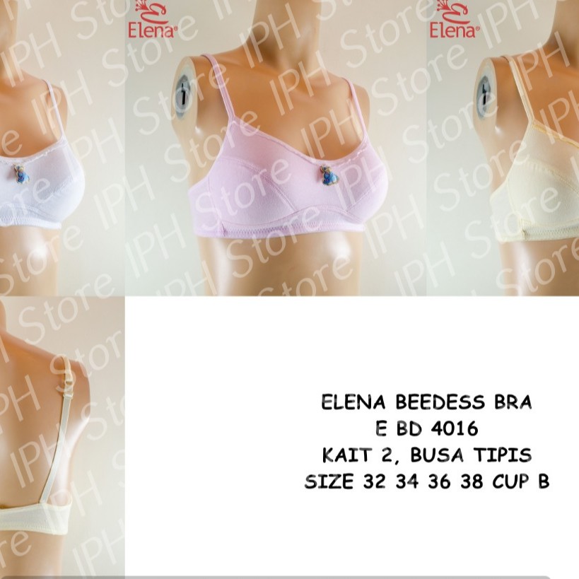 Bra / BH Remaja Elena 4016 (Tanpa Busa, Tanpa Kawat, Kait 2, Cup B)