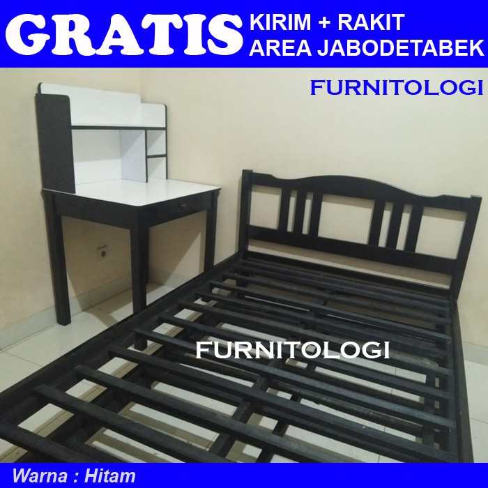 Ranjang Susun Single Medium Sorong 120x200 - Ranjang Kayu dengan Ranjang Sorong