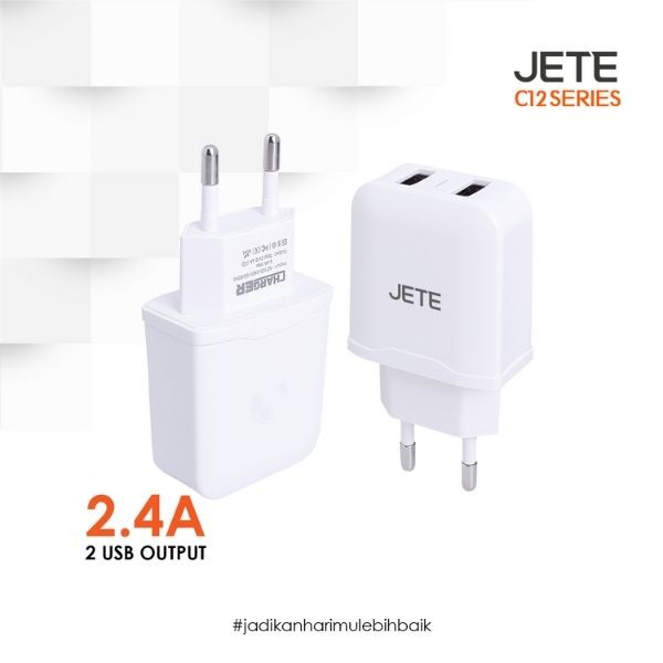 Charger Fast Charging Dual Output JETE C12  - Garansi Resmi 12 Bulan