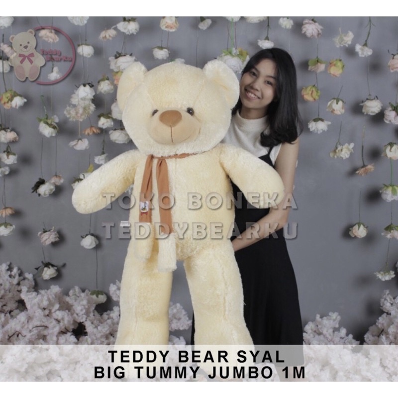 BONEKA BERUANG TEDDY BEAR SYAL Telapak JUMBO 1METER LABEL SNI