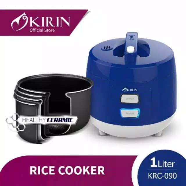 KIRIN Magic Com Ceramik 1 Liter KRC 090 Biru - Garansi Resmi 1 Tahun