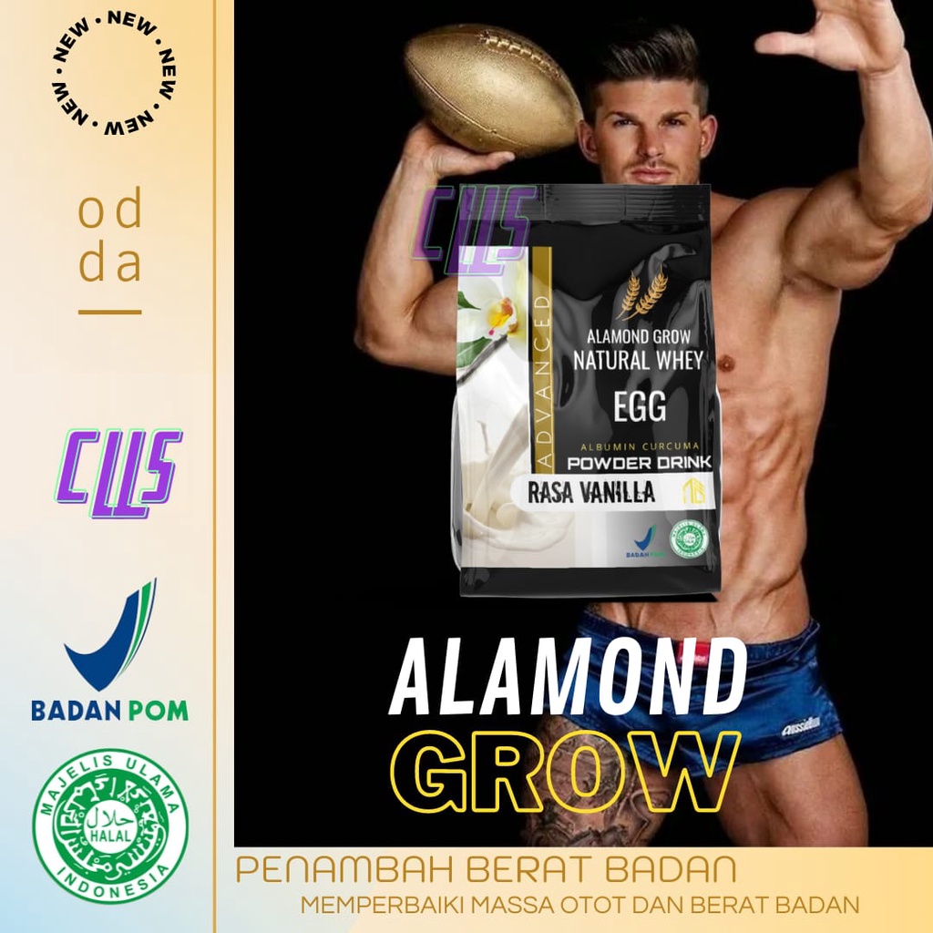 [COD] Alamond Grow Susu Penggemuk Badan Ori | Susu Protein | Susu Bubuk Ampuh Untuk Penambah Berat B